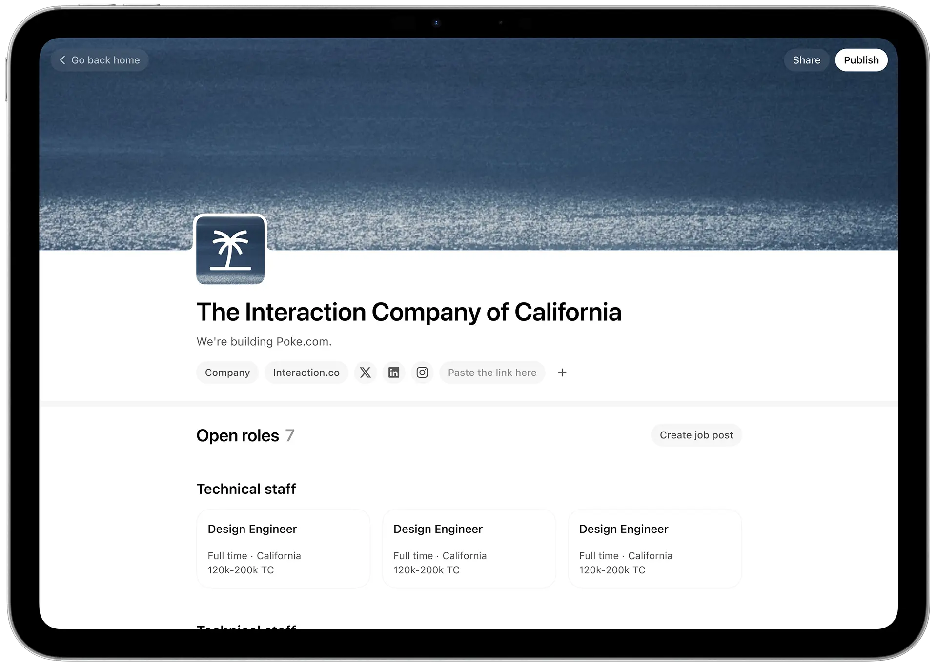 Careers page preview